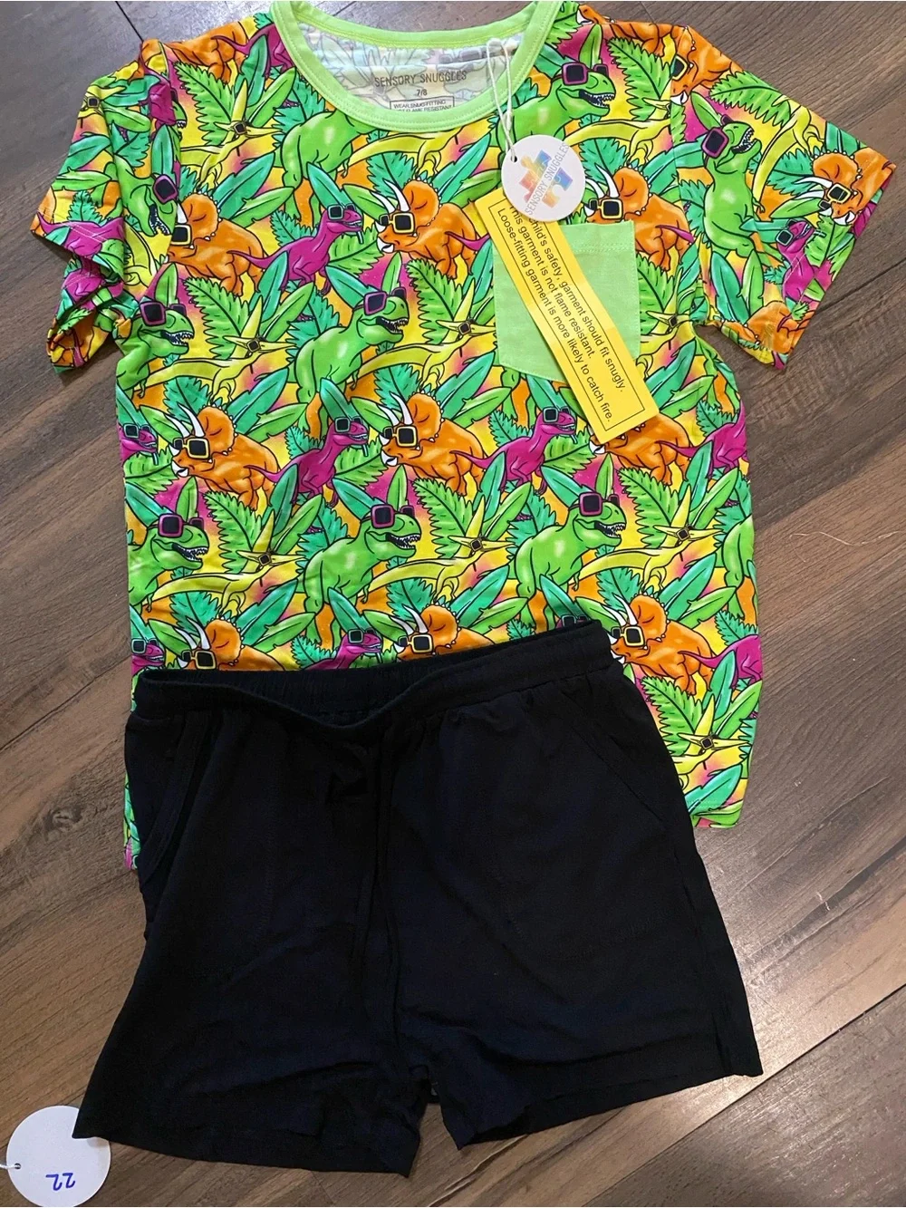 Kids Tropical Dino Matching Bamboo Set - NWT size 7/8